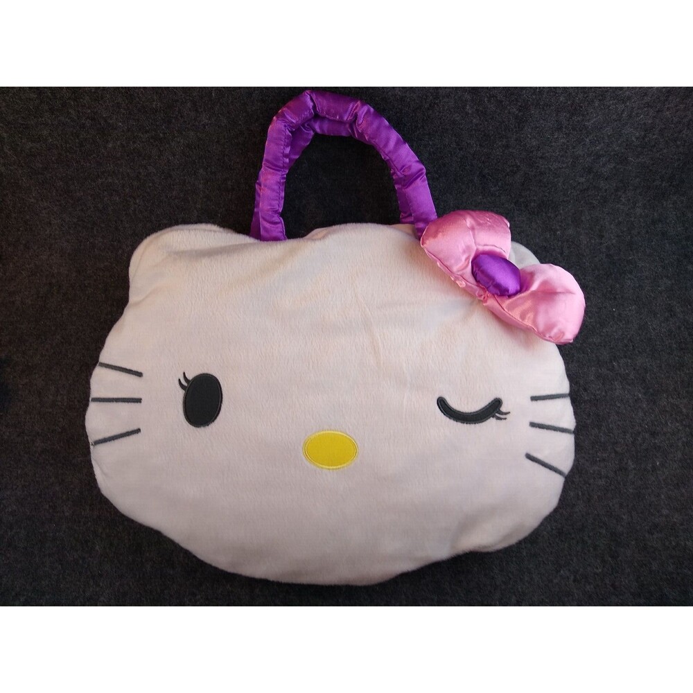 SANRIO Hello Kitty Head Plush Purse Bag Approx 14x12 inch